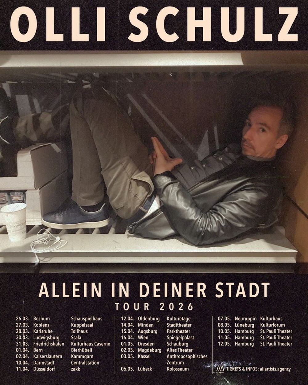 Olli Schulz Allein in Deiner Stadt Tour Poster 2026